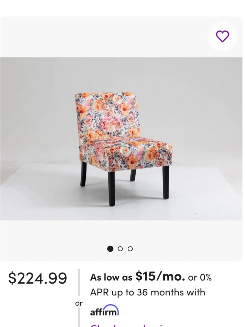 Floral Accent Chair - Multicolor